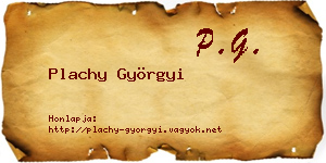 Plachy Györgyi névjegykártya